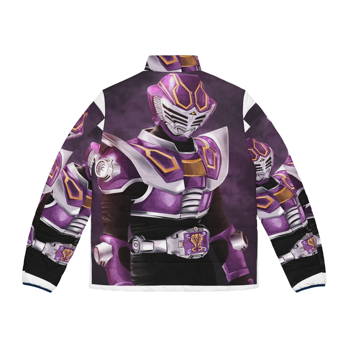 Masked Rider Ouja inspired puffer jacket for tokusatsu fans and anime enthusiasts - Back