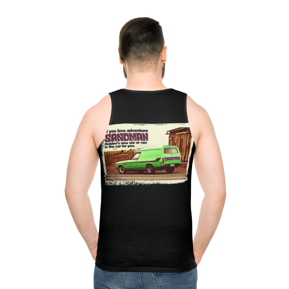 Unisex tank top with Holden Sandman panel van vintage design - men back