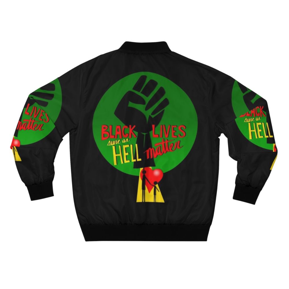 Black Lives Matter (BLM) activist bomber jacket with bold graphic design - Back