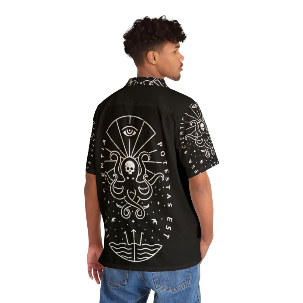 Knowledge White Skull Hawaiian Shirt - People Back