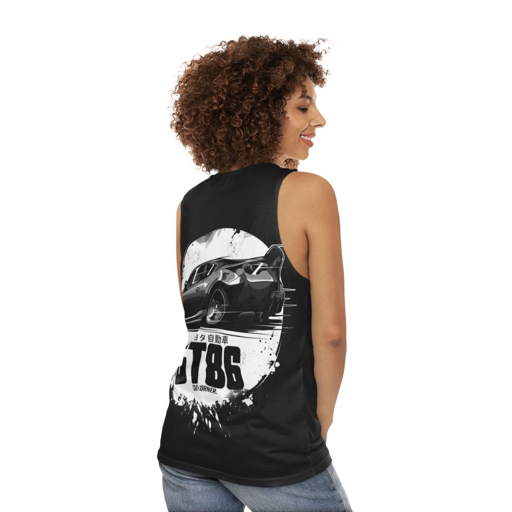 Toyota GT86 Unisex Lowered Car Graphic Tank Top - women back