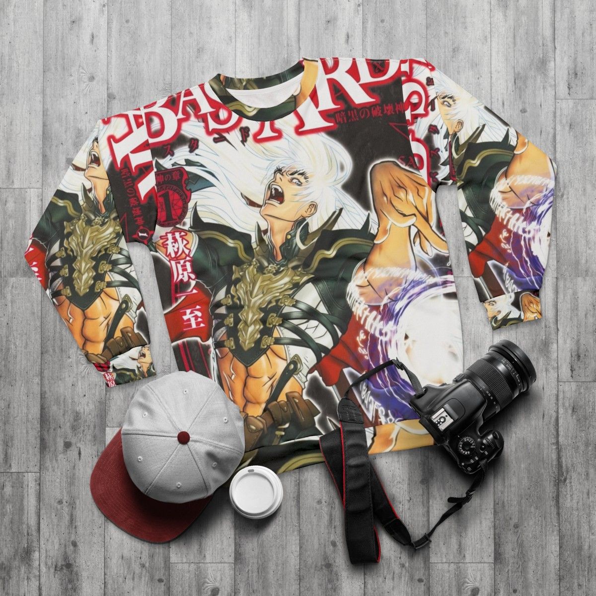 Dark Schneider Bastard Anime Fantasy Wizard Sweatshirt - flat lay