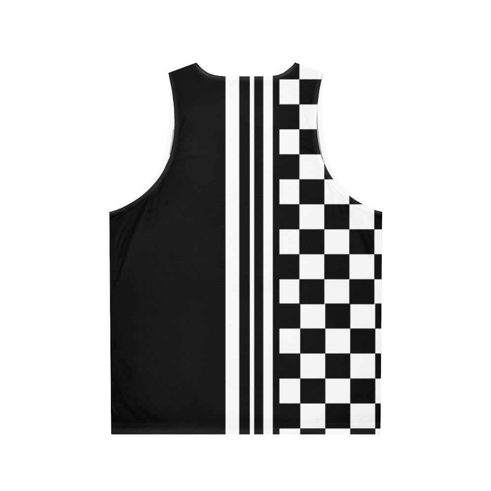 Unisex black and white ska inspired tank top - Back