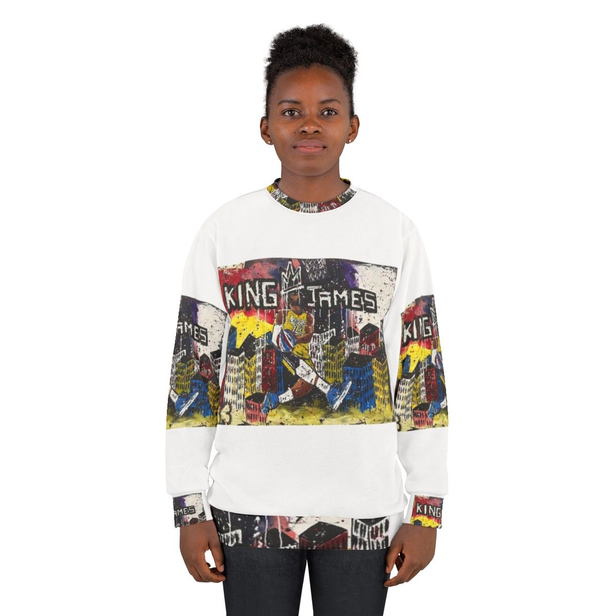 Lebron James Sweatshirt with Custom Art Design - women