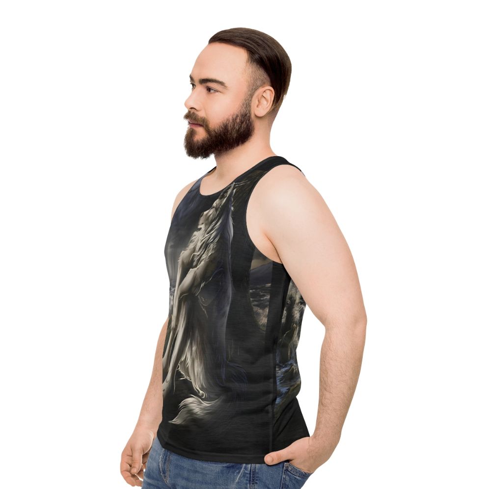 Werewolf meme unisex tank top - men side