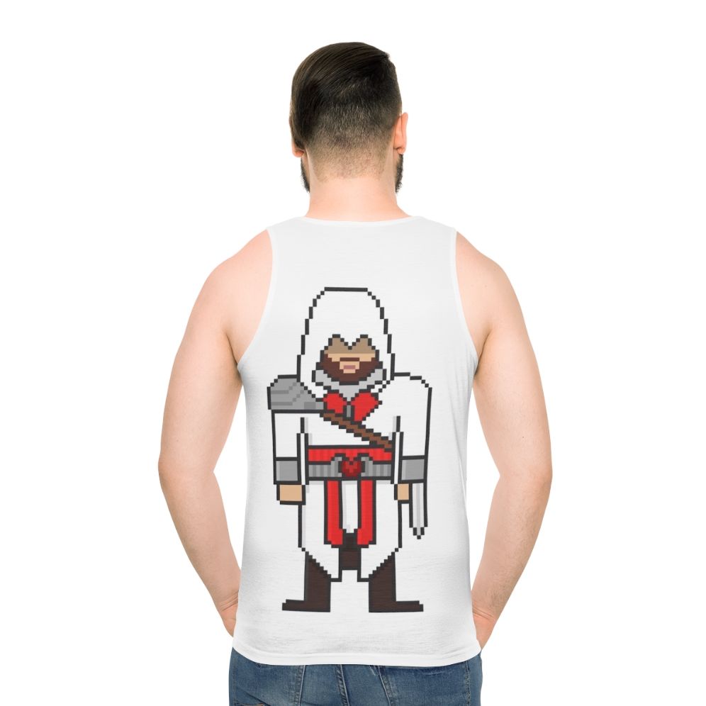 Assassin's Creed Ezio Auditore pixel art unisex tank top - men back