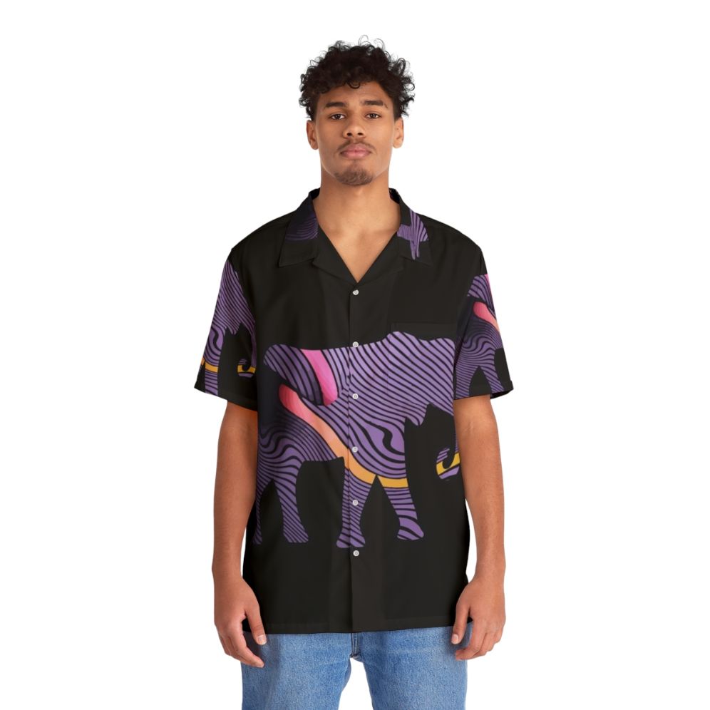 Psychedelic Elephant Full Body Hawaiian Shirt - People Front