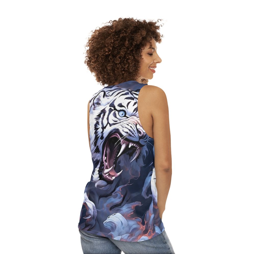 White tiger legendary animal unisex tank top - women back