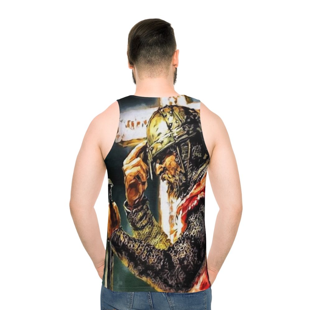 Crusader Knight Unisex Tank Top featuring Oleksandr Usyk, the Ukrainian Heavyweight Champion - men back