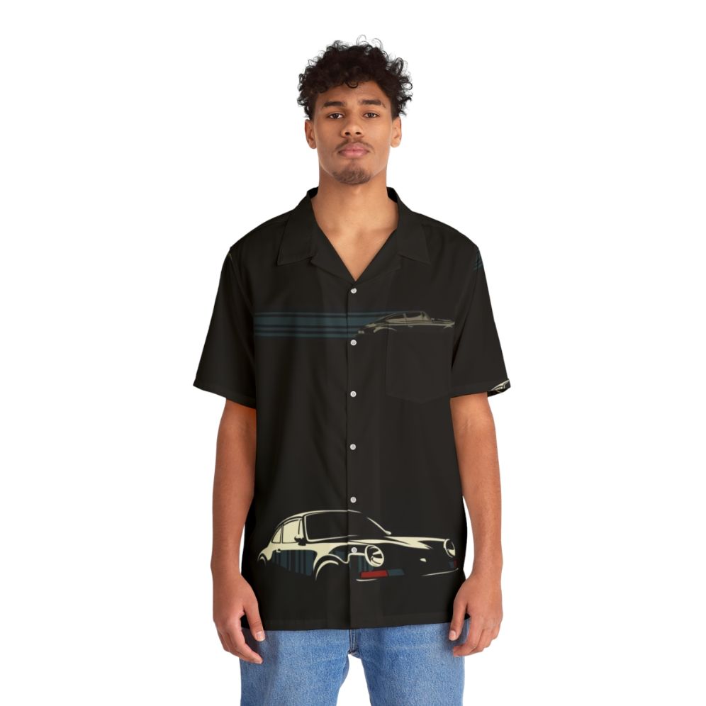 Minimalist Porsche Hawaiian Shirt - People Front