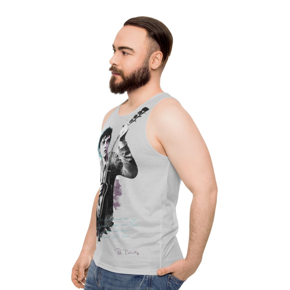 Pete Doherty Unisex Tank Top with Impressionist Art Portrait - men side