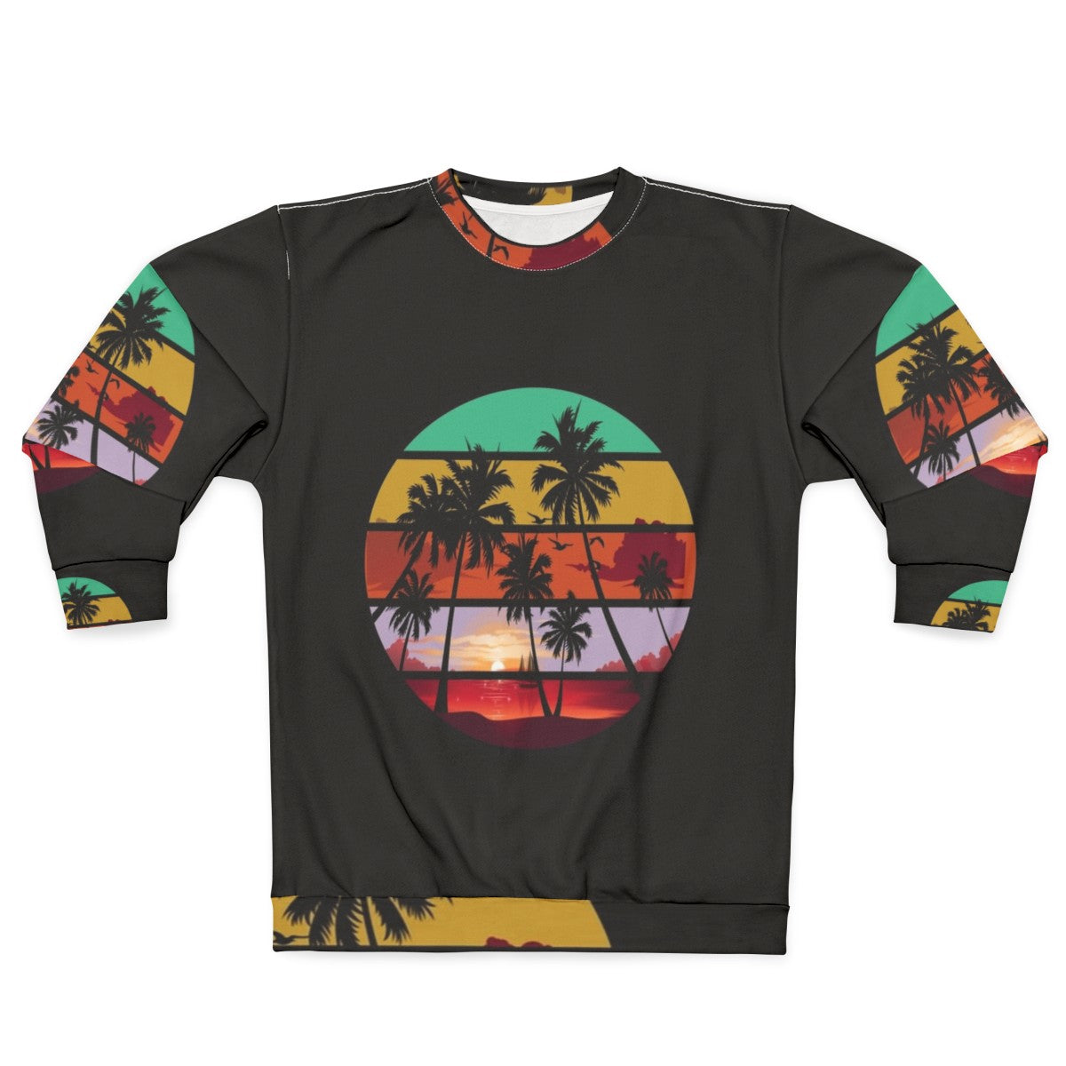 Nature landscape river palm tree sunset view sweatshirt