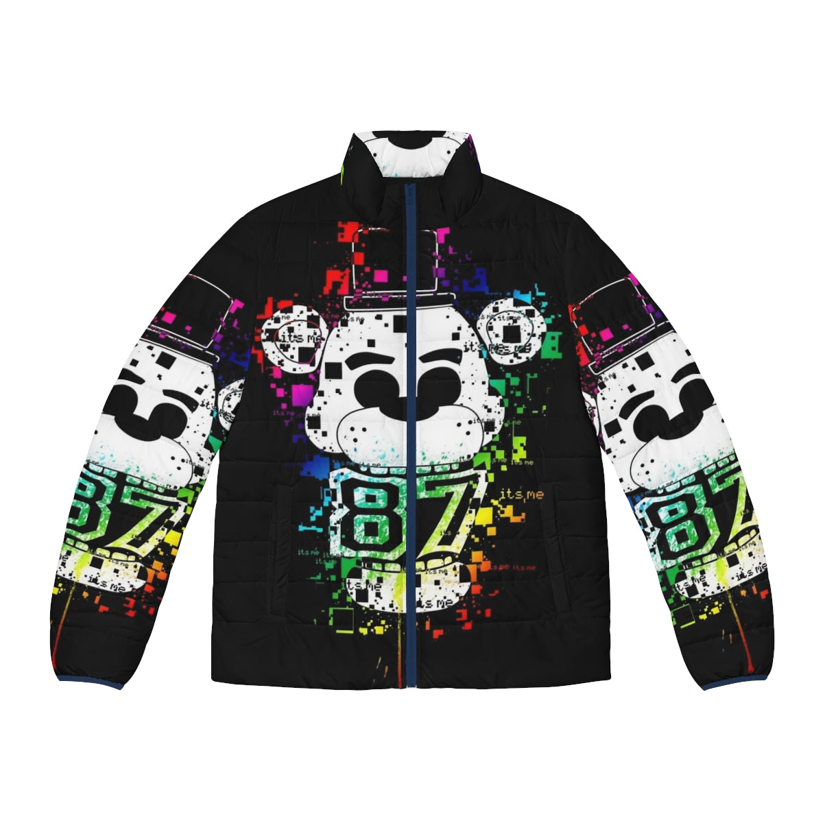 Five Nights at Freddy's Freddy Fazbear Puffer Jacket with iconic characters