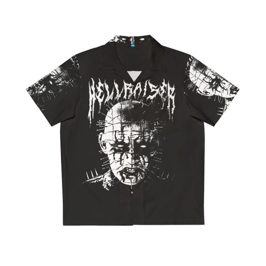 Black metal Hawaiian shirt with Pinhead from Hellraiser