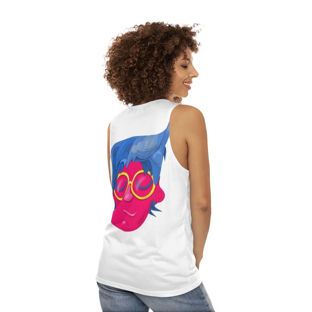 Unisex pansexual and LGBTQ pride tank top - women back