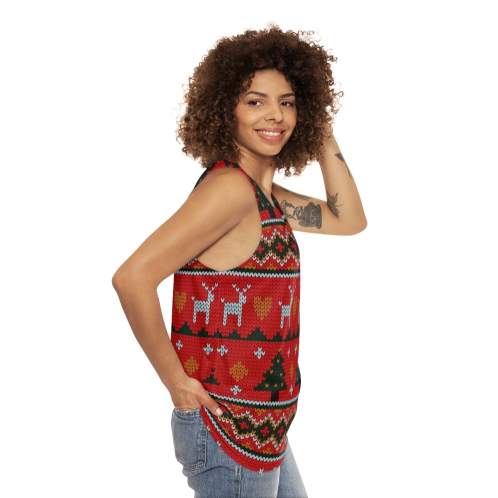 Cozy Christmas knit tank top - women side