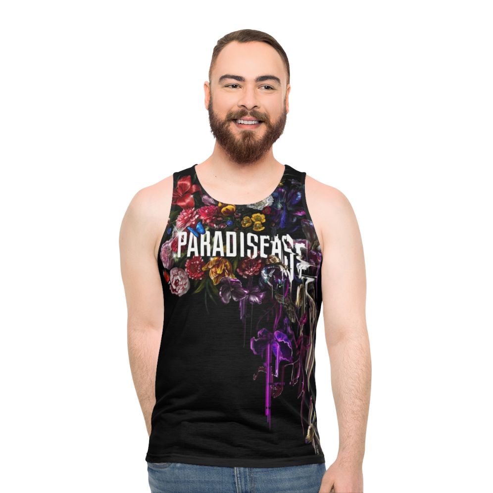 Unisex Glitch Floral Tank Top - men