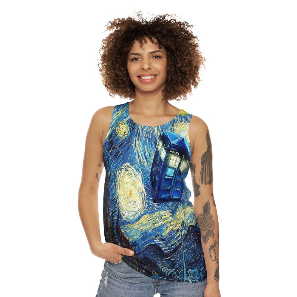 Van Gogh Unisex Tank Top with Space Imagery - women