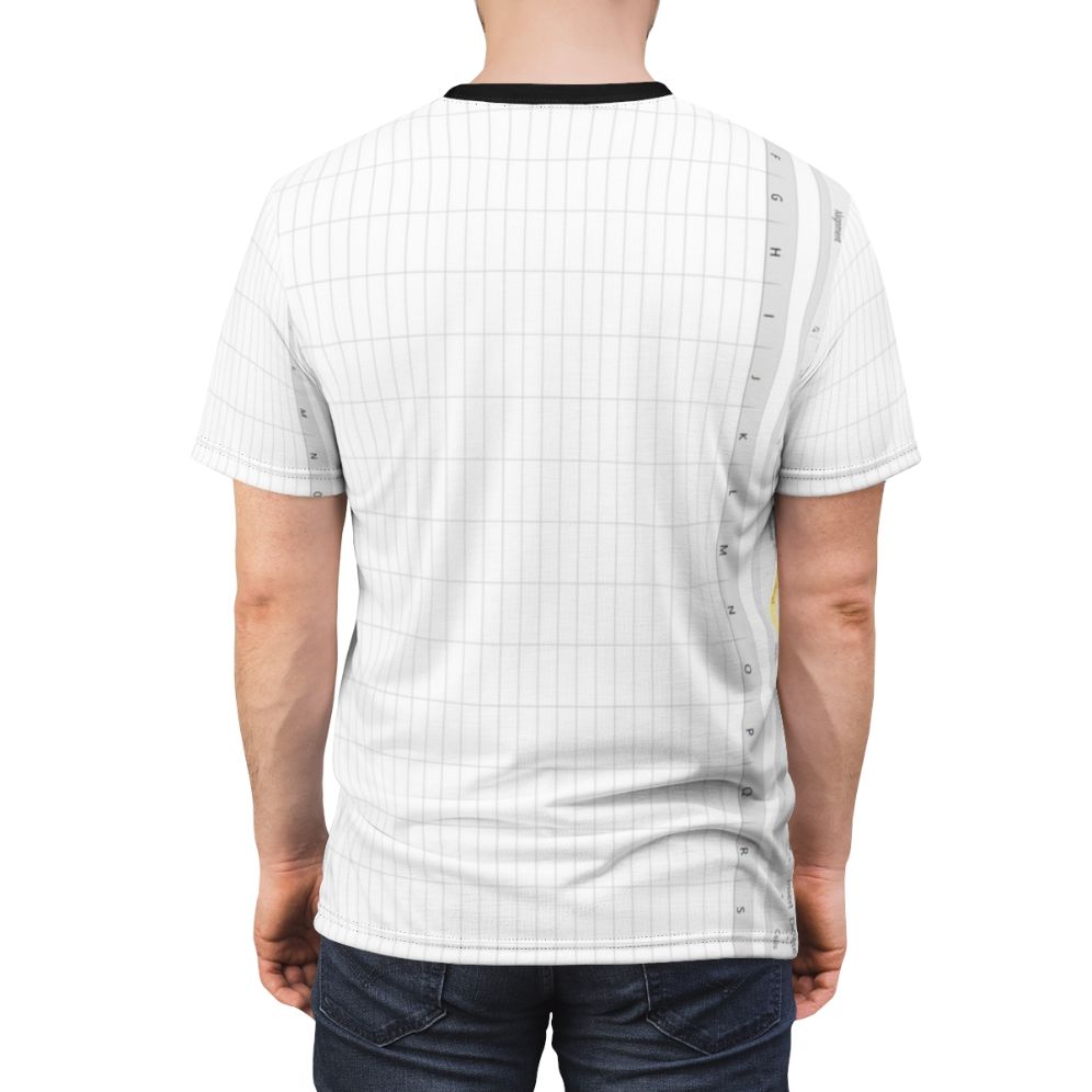 A vibrant all-over print t-shirt featuring an Excel spreadsheet design for tech-savvy individuals. - men back