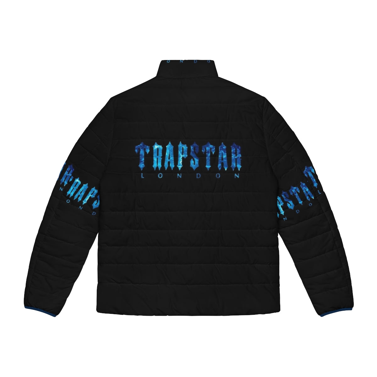 Trapstar Puffer Jacket in Black and Blue - Back