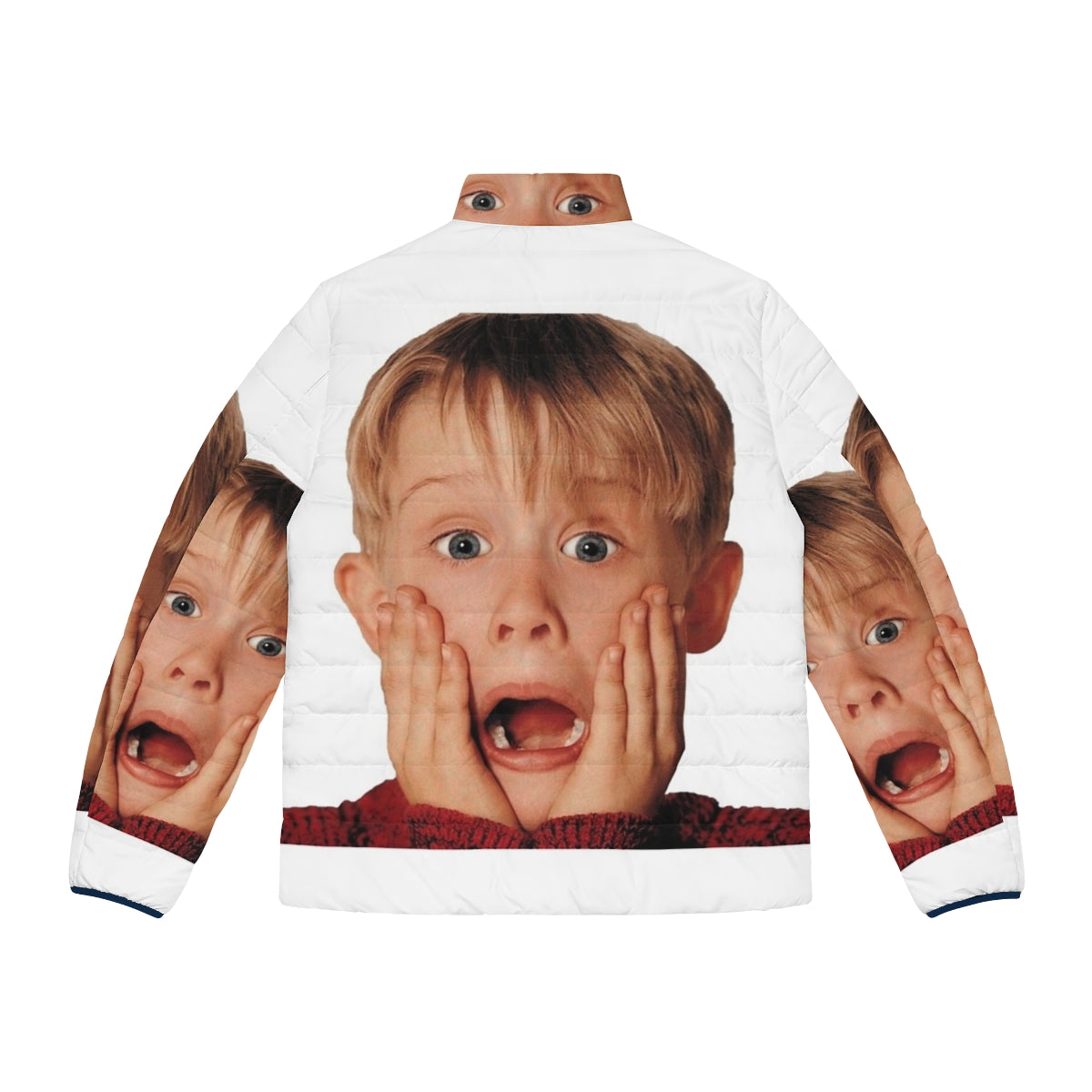 Macauly Culkin wearing a cozy puffer jacket from the classic film Home Alone - Back