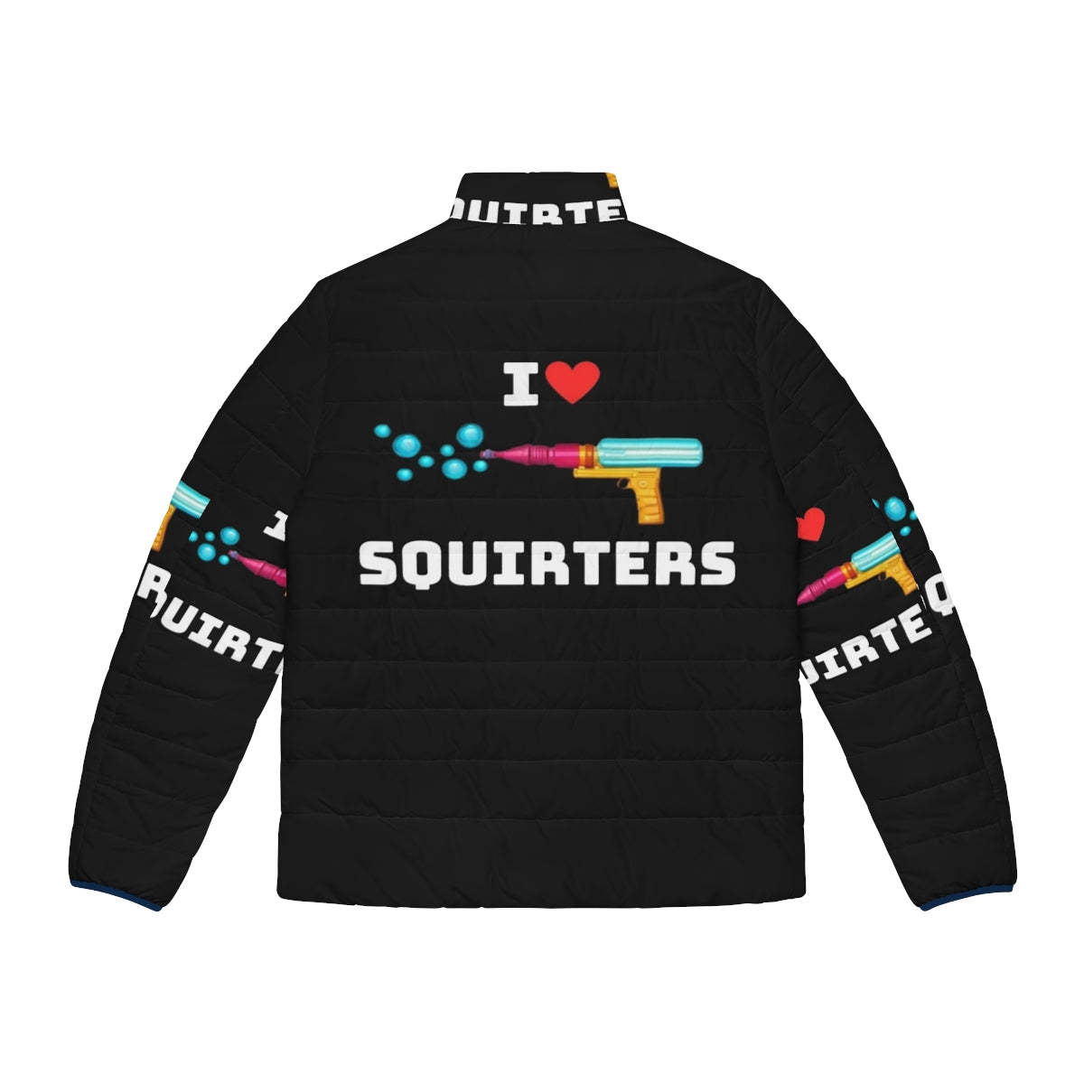 A cozy puffer jacket featuring a cute squirrel design for squirrel lovers - Back