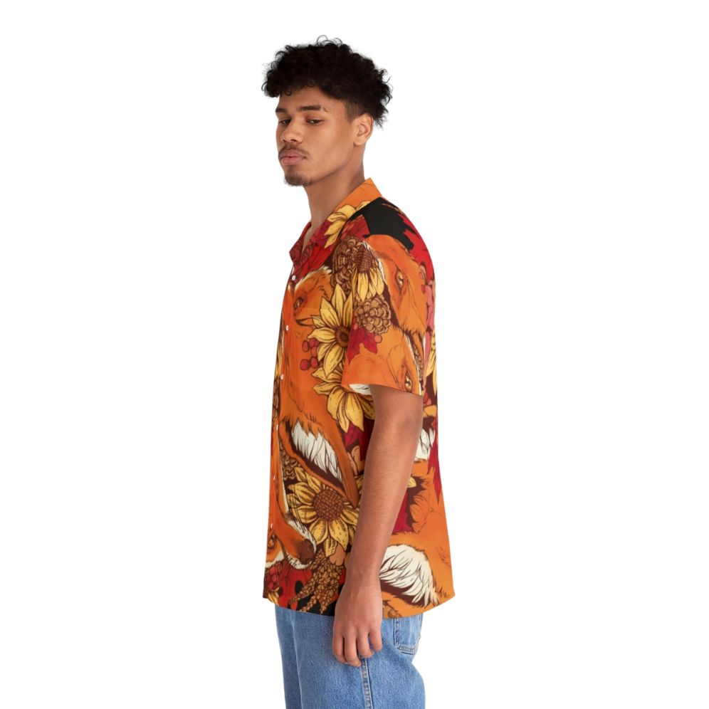 Autumn fox bloom floral Hawaiian shirt - People Left