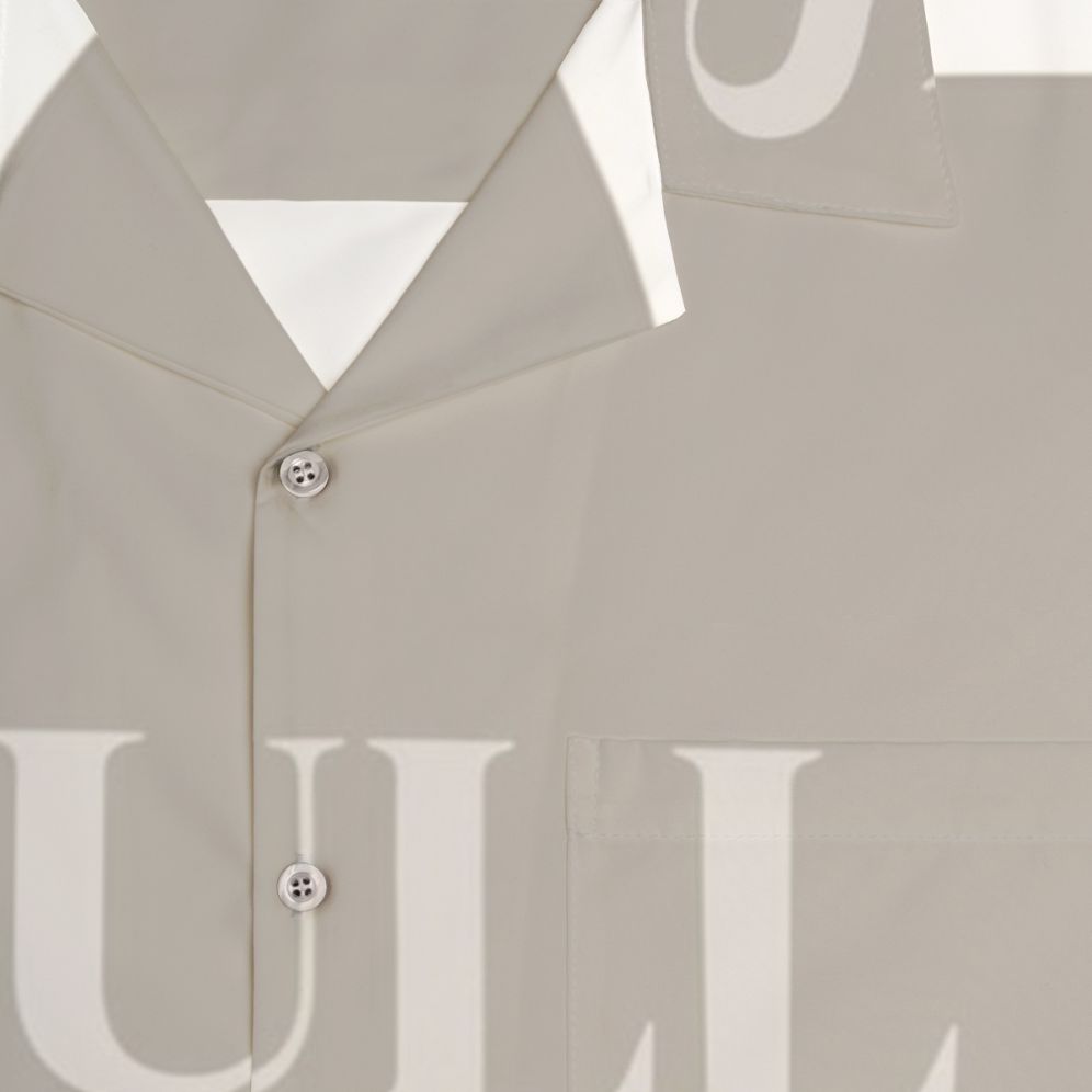 Women's Dull Club Hawaiian Shirt with Minimalist Slogan Design - Detail