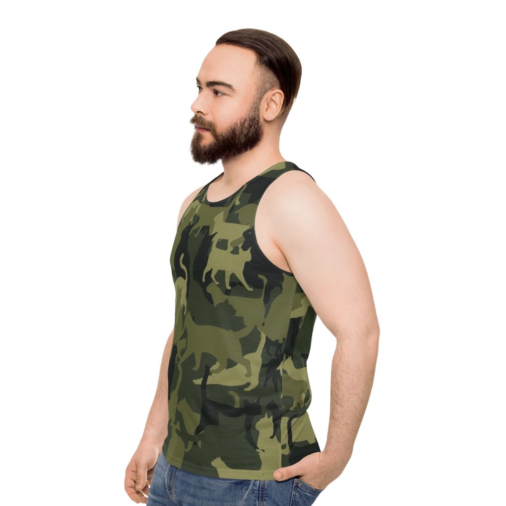 Cat Camouflage Unisex Tank Top - men side