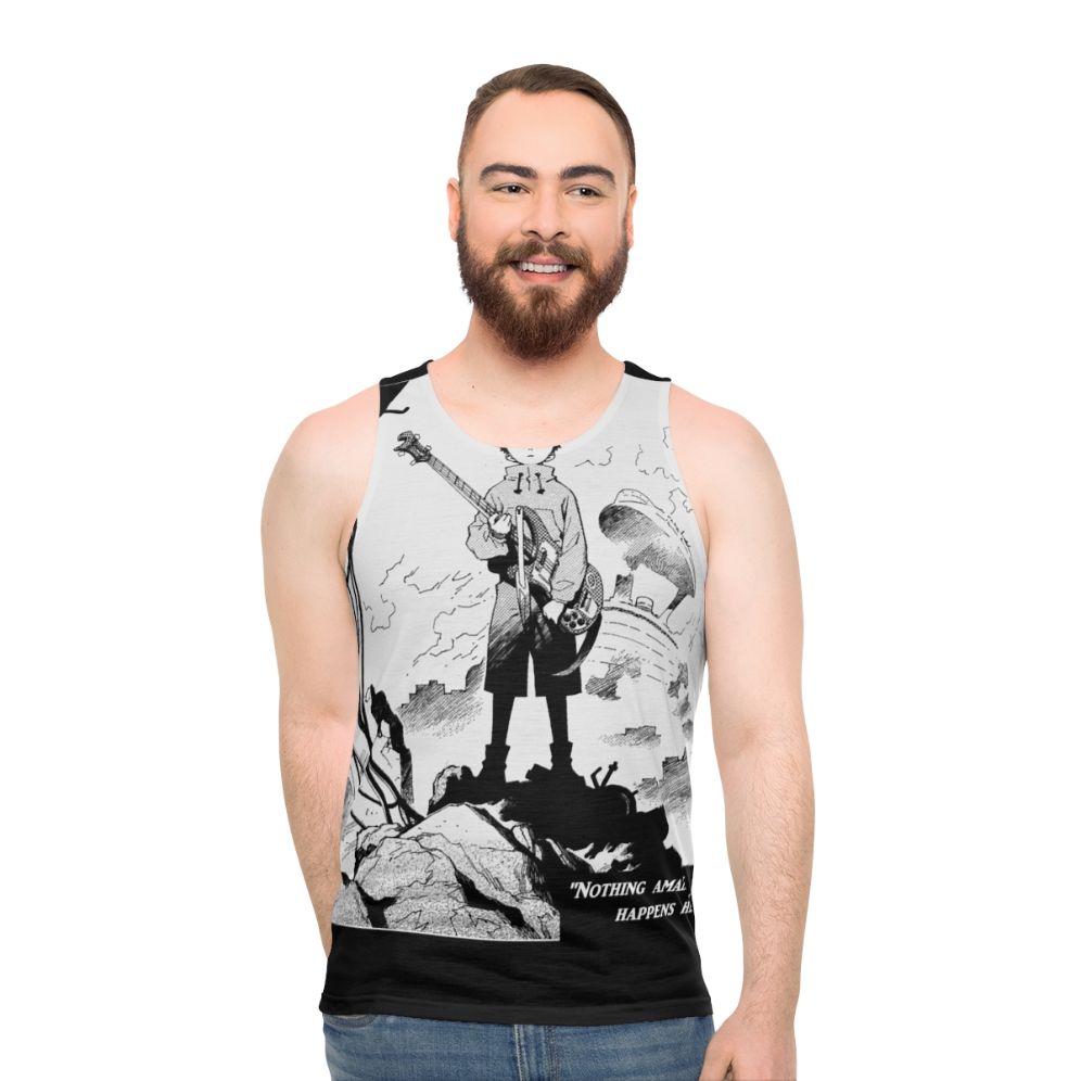 Unisex 'Nothing Amazing Happens Here' FLCL Anime Tank Top - men