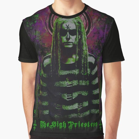 The High Priestess occult graphic t-shirt featuring the lords of salem, sheri moon zombie, and rob zombie