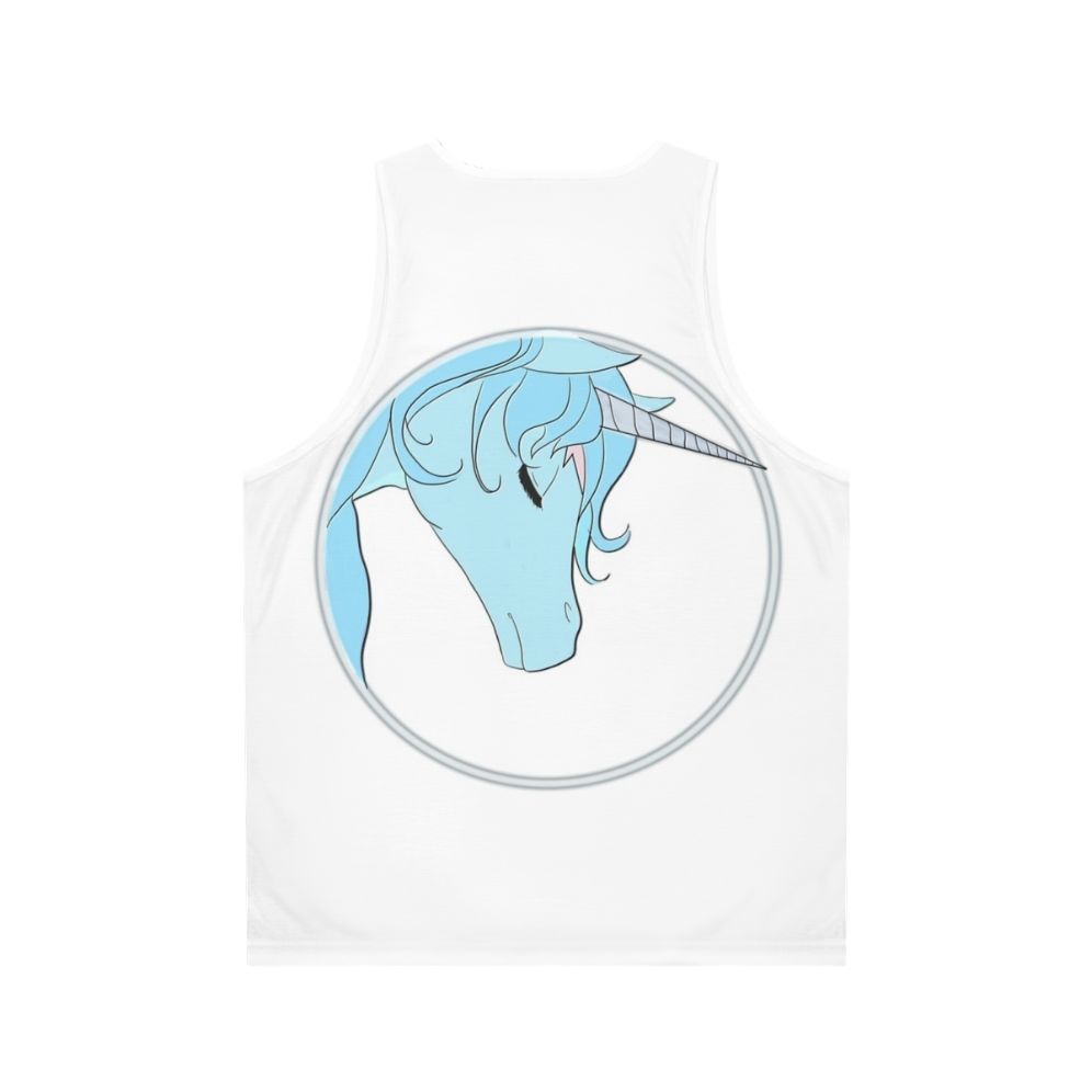 The Last Unicorn Unisex Tank Top featuring a beautiful unicorn - Back