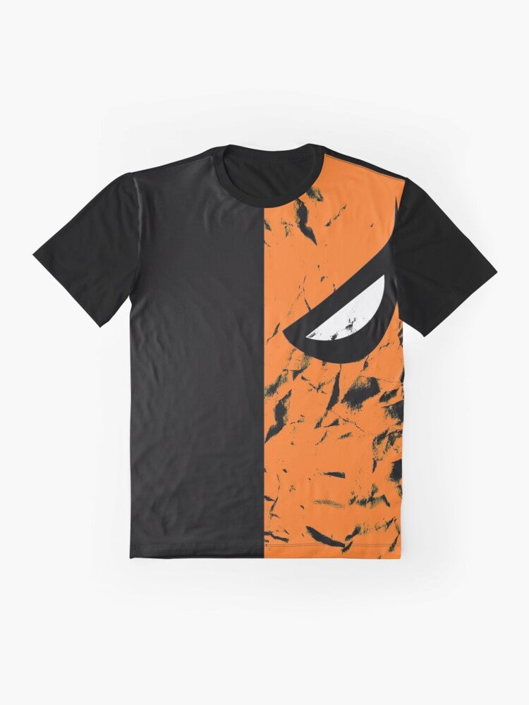 Deathstroke DC Comics Superhero Graphic T-Shirt with Faded Design - Flat lay