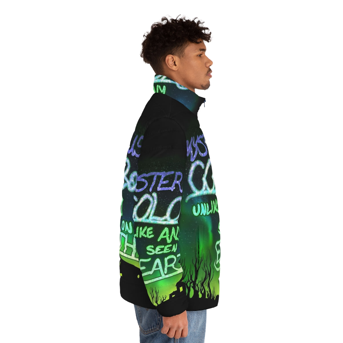 Puffer jacket in a mysterious, extraterrestrial color never before seen on Earth - men side right