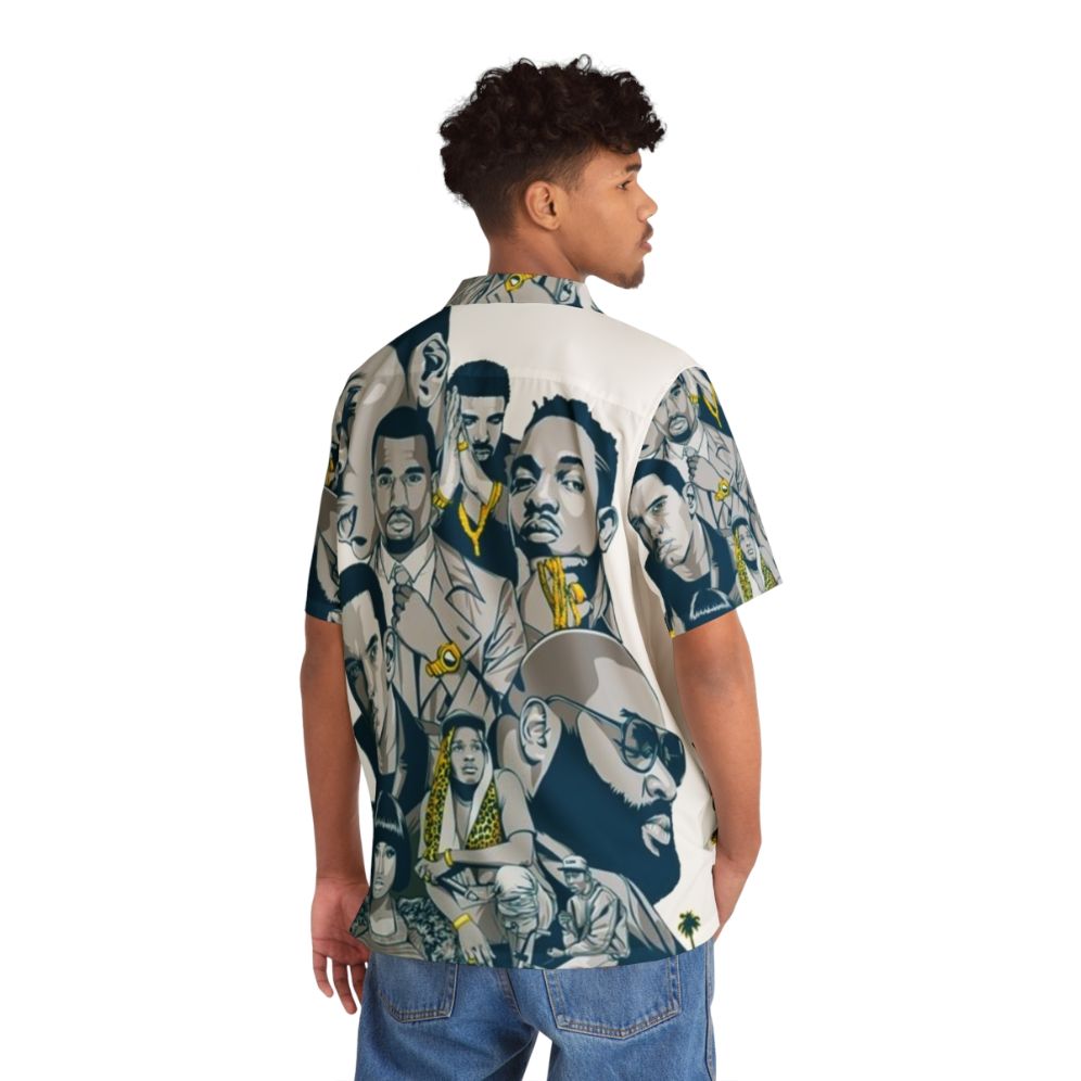 Retro 90s Hawaiian Shirt with Hip Hop Print - People Back