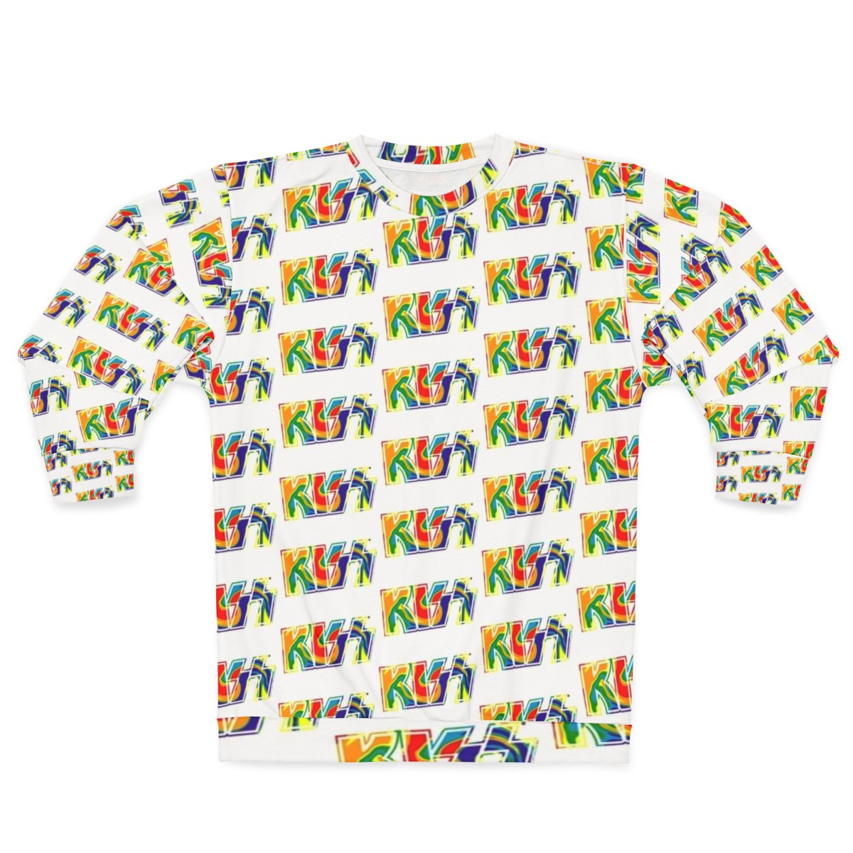 Rainbow tie-dye Kiss the Band logo sweatshirt