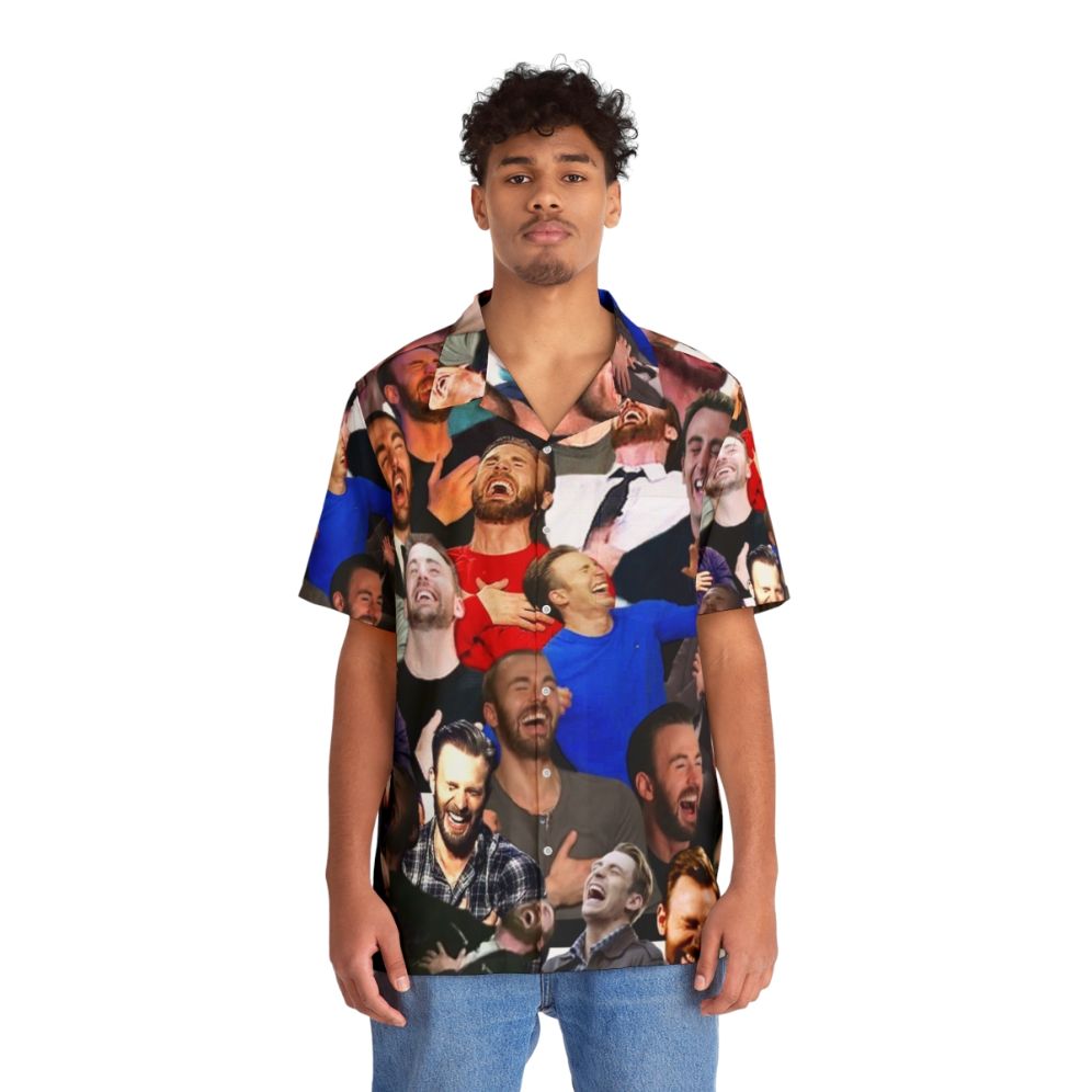 Chris Evans Laughing Hawaiian Shirt - People Front