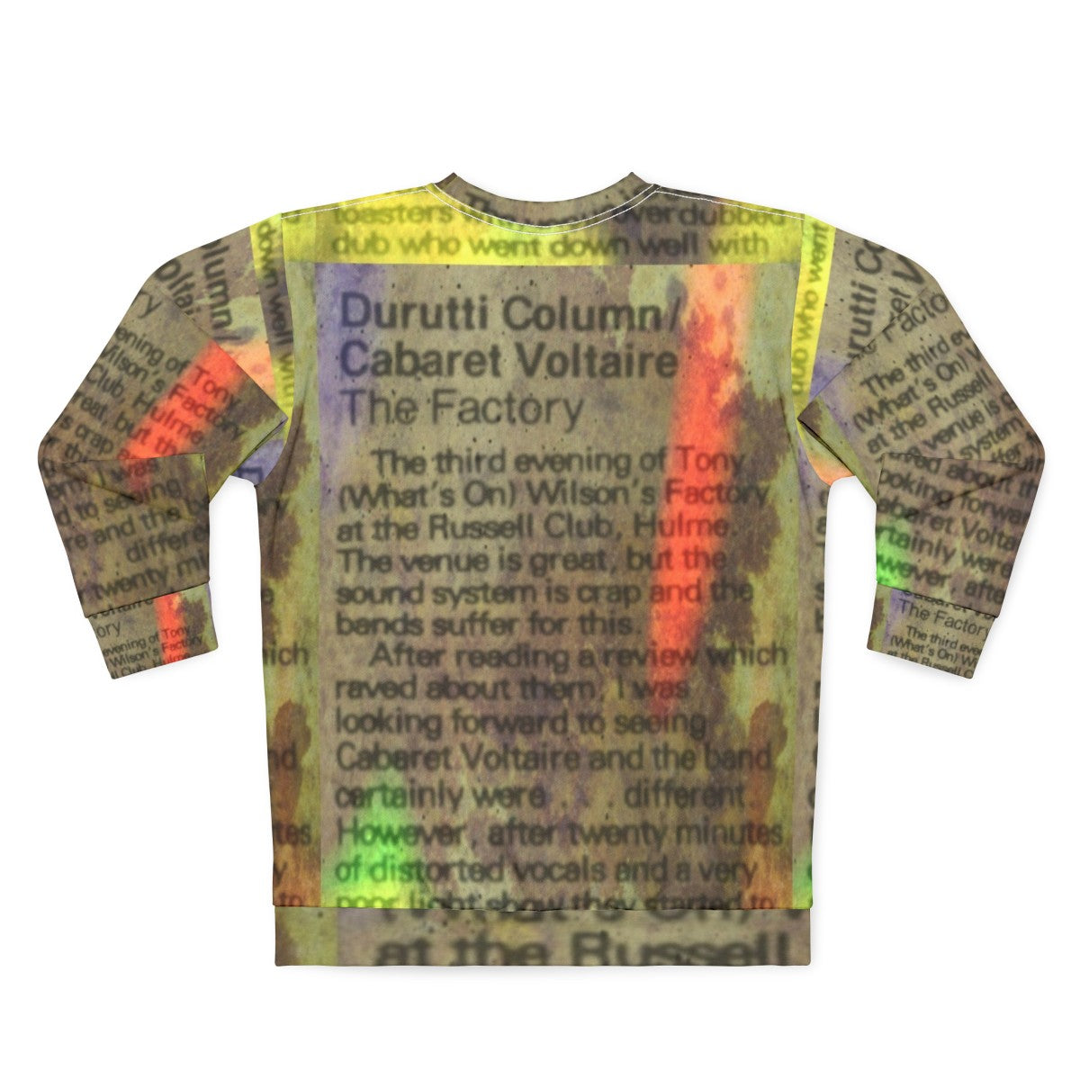 The Durutti Column Sweatshirt - Cult British Post-Punk Band - Back