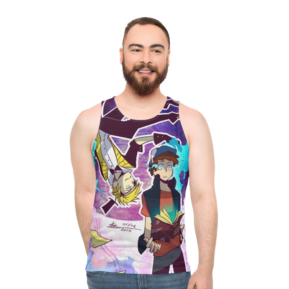 Gravity Falls Unisex Tank Top with Bill Cipher and Dipper Pines - men