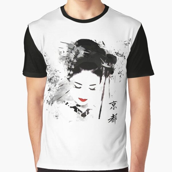 Japanese Kyoto Geisha Graphic Design T-Shirt