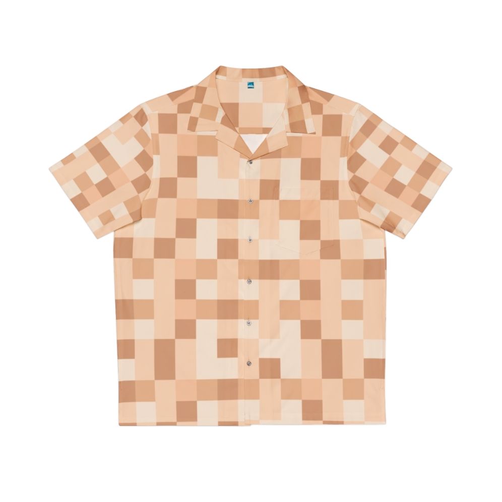 Pixelated Hawaiian shirt with censored nudity design