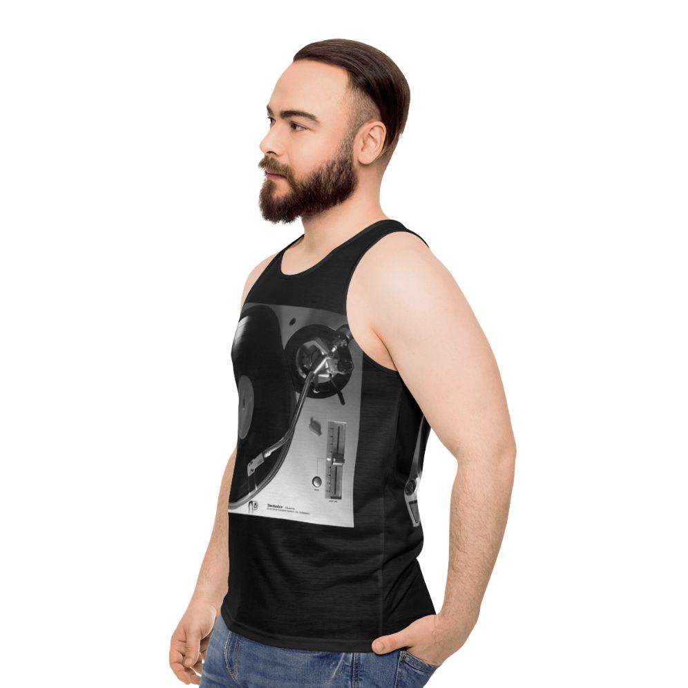 Vintage Turntable Unisex Tank Top - men side