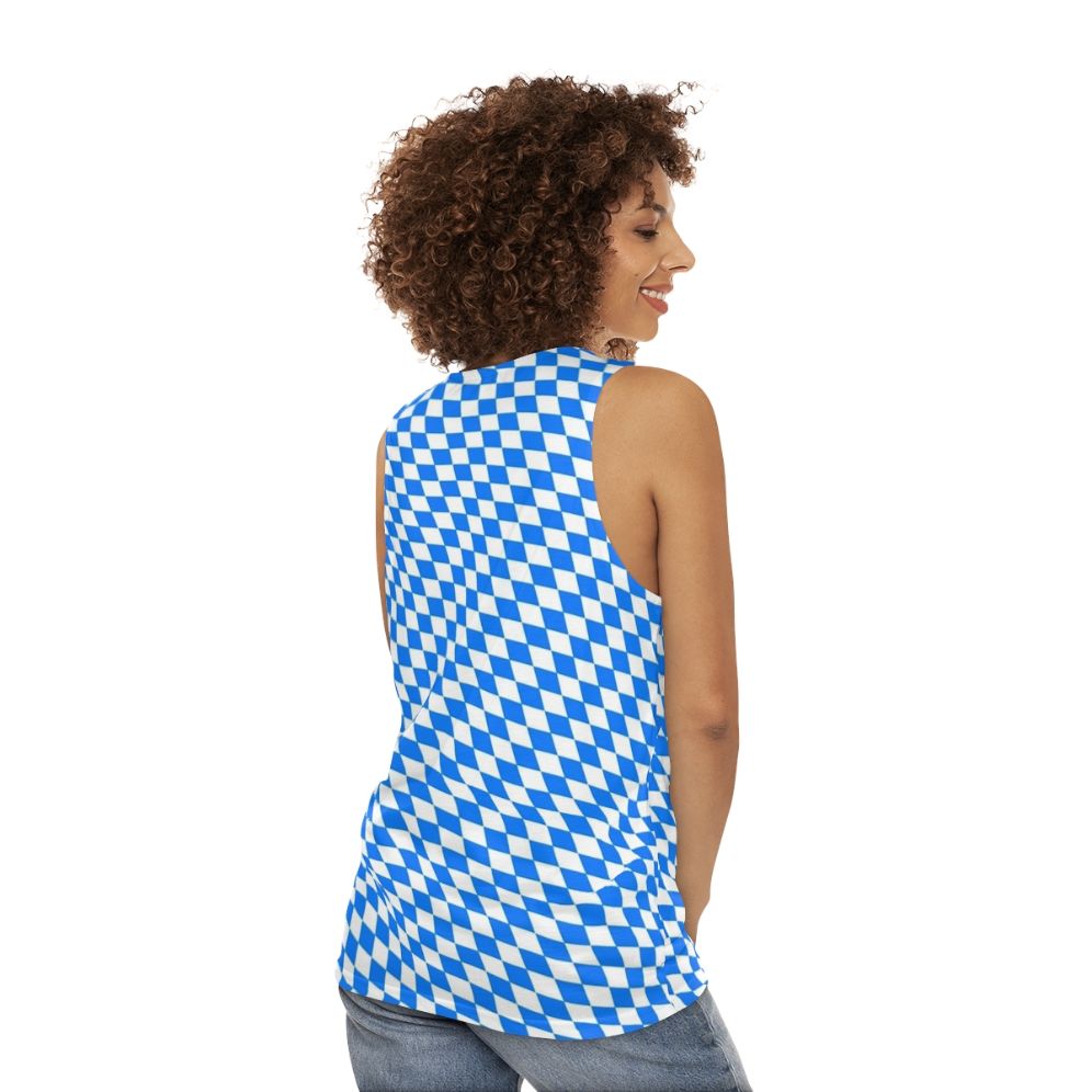 Bavarian diamond pattern unisex tank top - women back