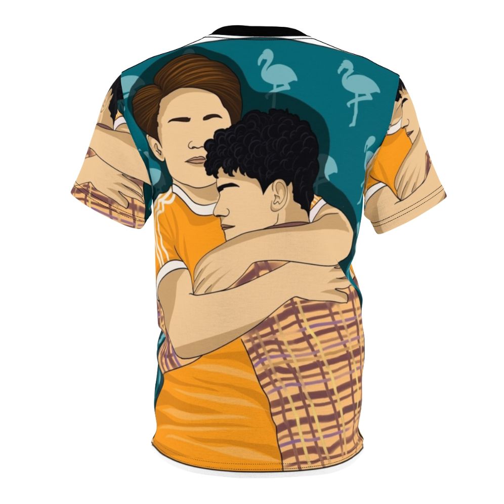 Heartstopper-inspired all-over-print t-shirt featuring Nick and Charlie - Back