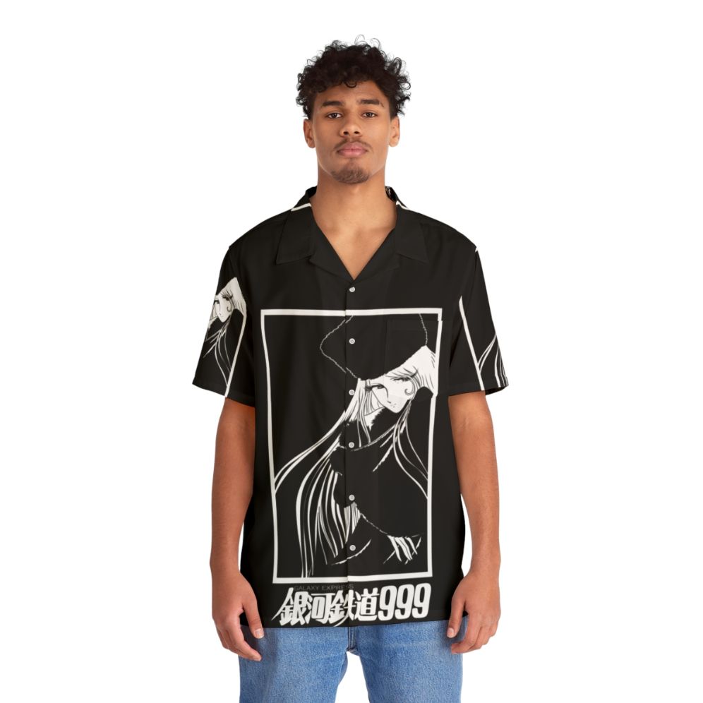 Galaxy Express 999 Hawaiian Shirt with Retro Sci-Fi Manga Design - People Front