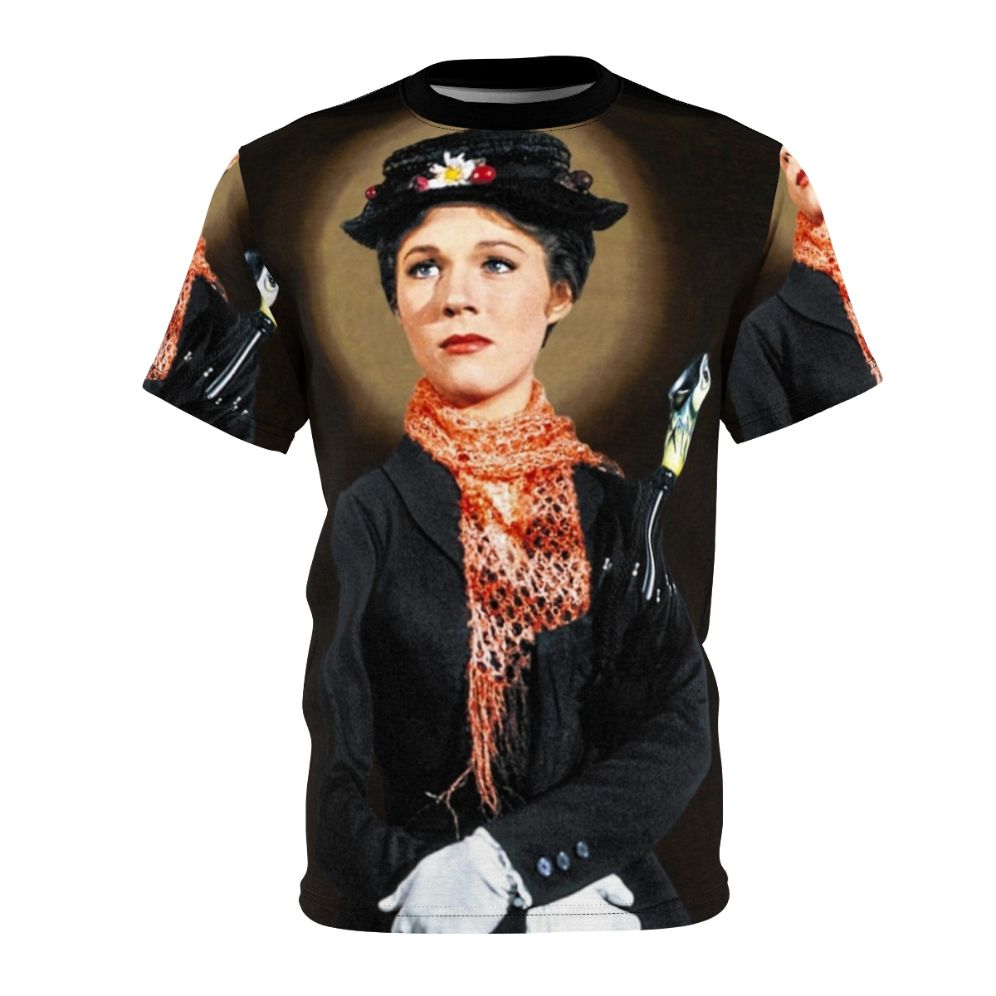 Mary Poppins inspired all-over print t-shirt featuring the iconic umbrella and parrot