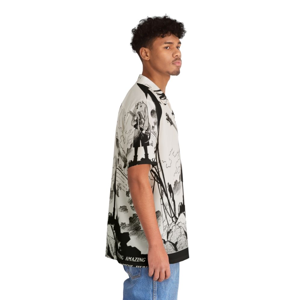 Fooly Cooly inspired Hawaiian shirt with graphic design for anime fans - People Pight