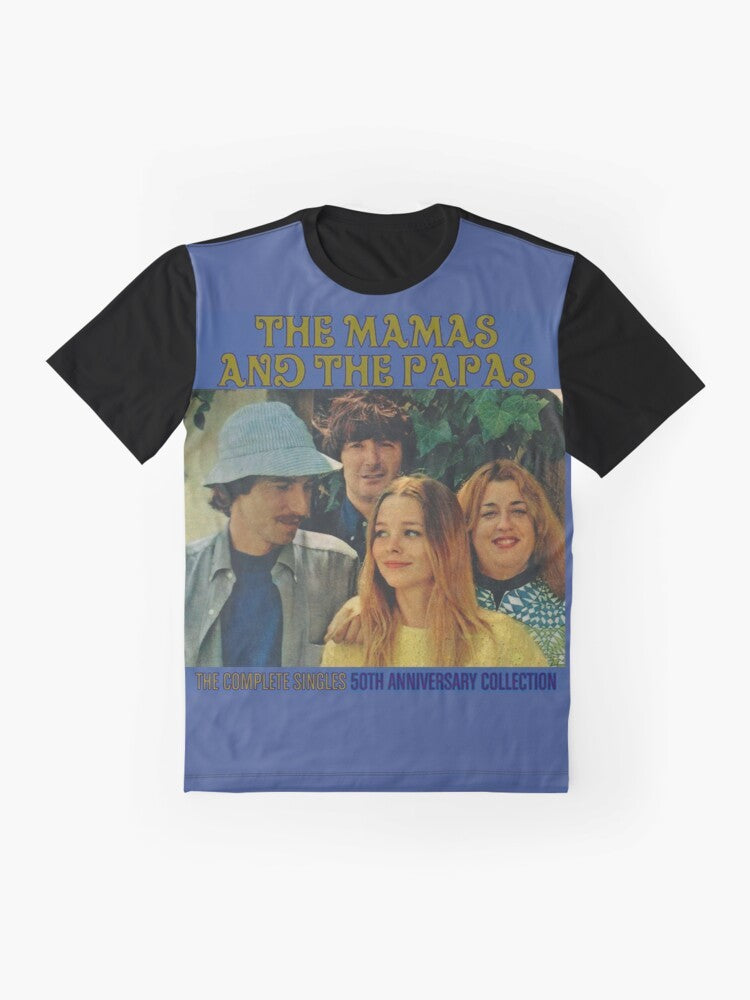 Vintage-inspired graphic t-shirt featuring the iconic "California Dreaming" design of the Mamas and the Papas band. - Flat lay