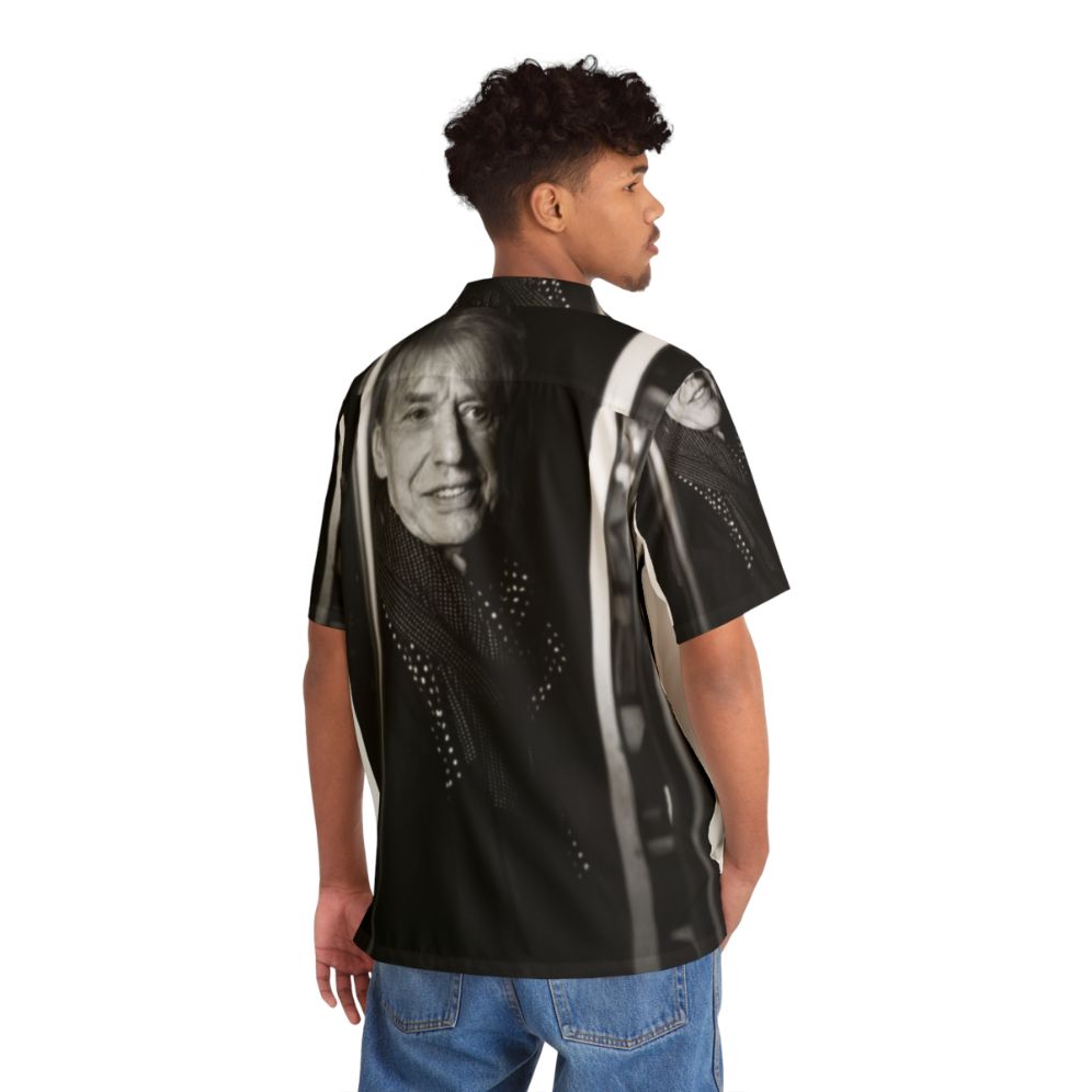 Black and White Portrait Hawaiian Shirt featuring Music Artist Jean Louis Aubert - People Back