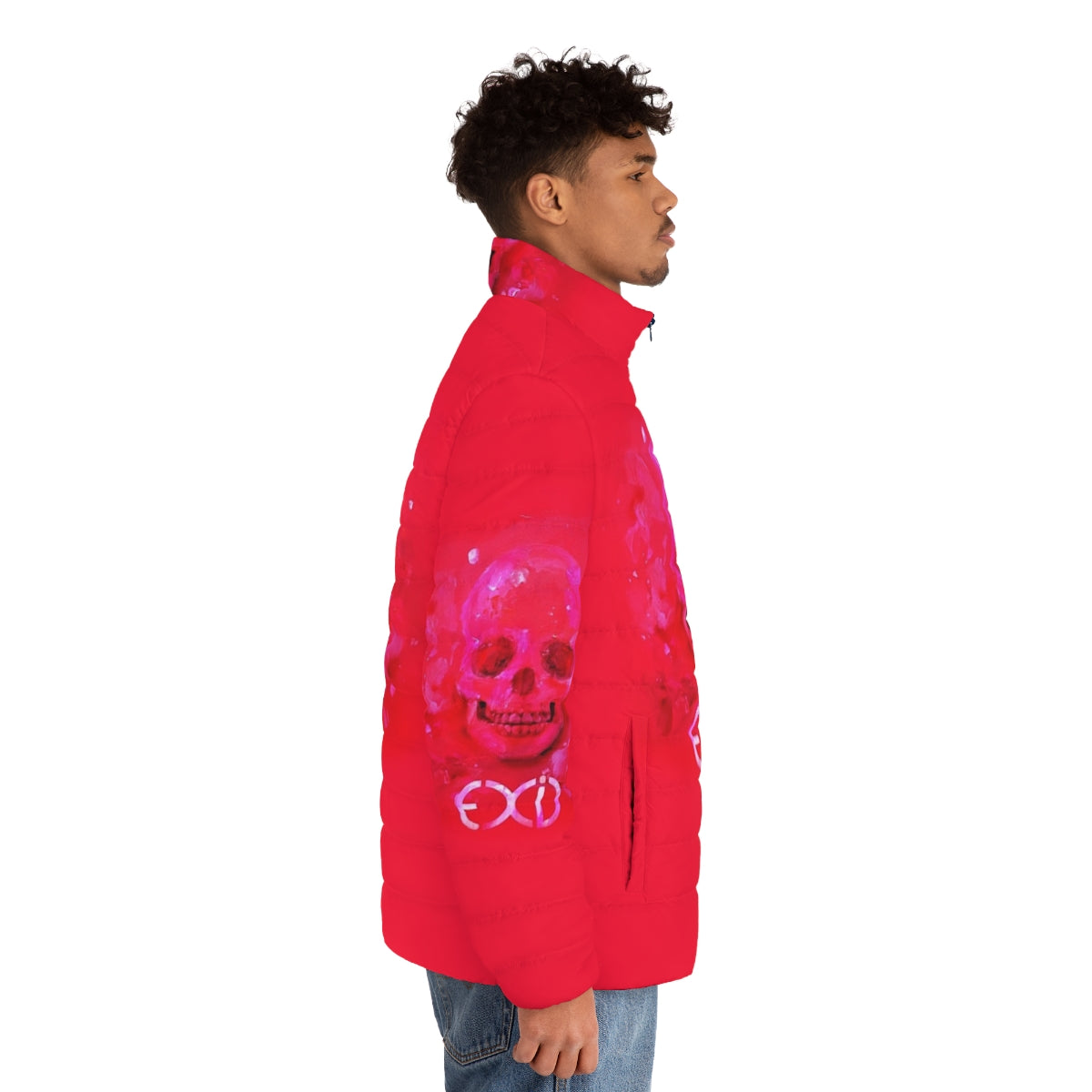 EXID Hot Pink Puffer Jacket with Kpop Girl Group Members - men side right